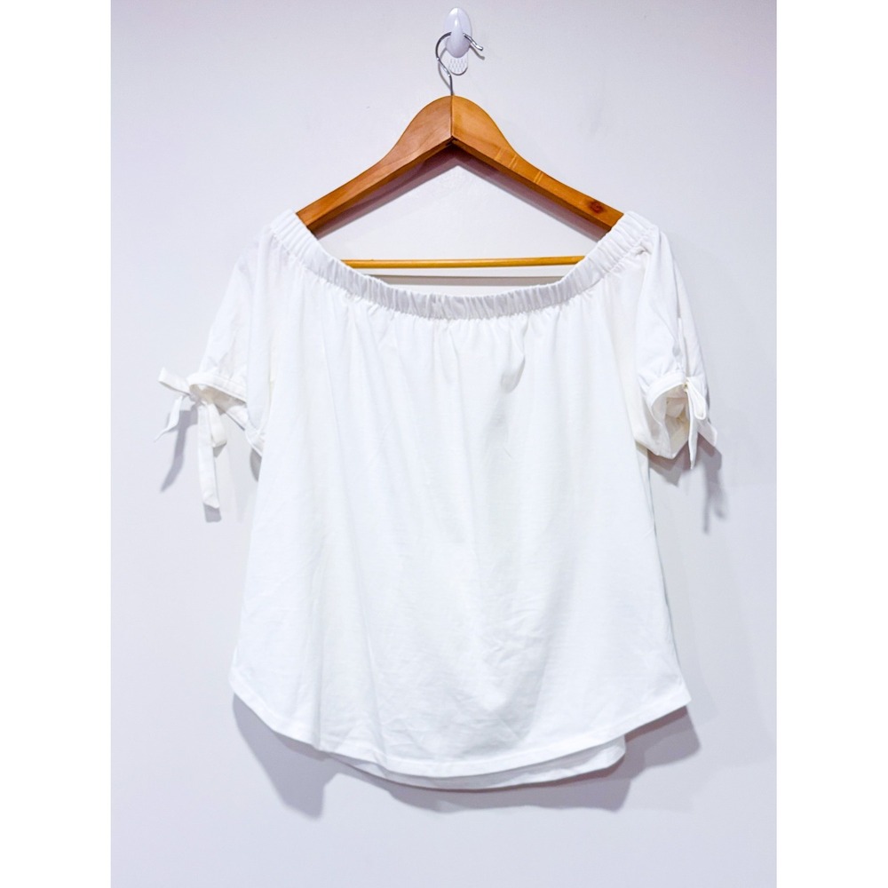 NWOT | H&M White off shoulder top | Cotton Summer Feminine | Small